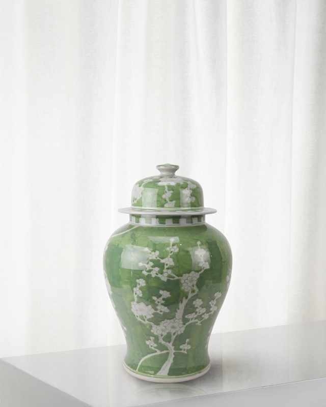 Plum Blossom Porcelain Jar, 18"